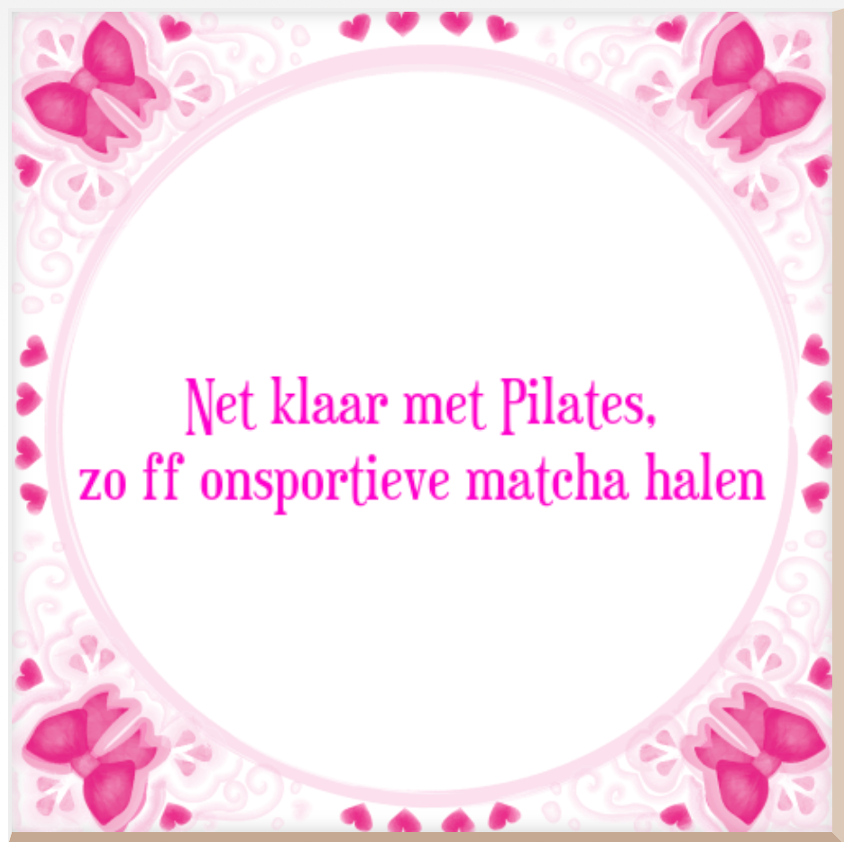 Superkartel Tegel - Net klaar met pilates